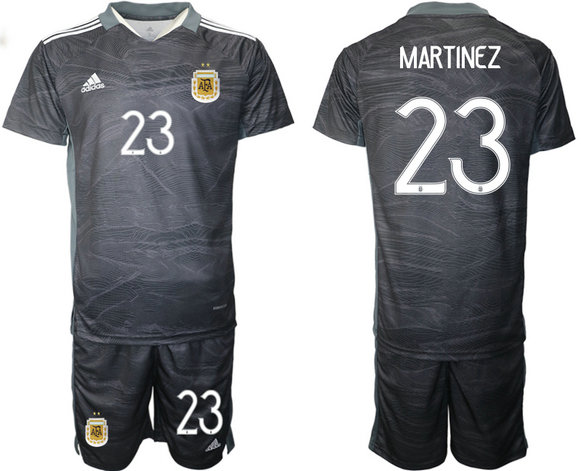Men's Argentina #23 Martinez black goalkeeper Jersey