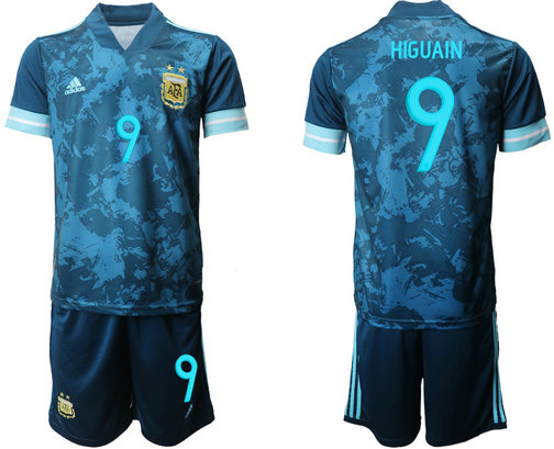 Men's Argentina #9 Higuain away Jersey