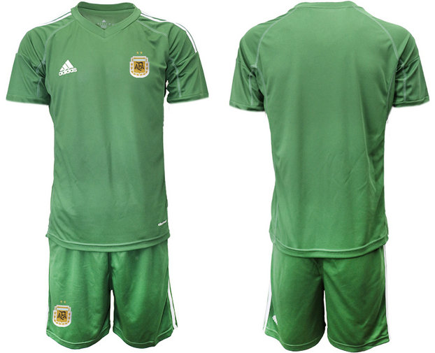 Men's Argentina Blank army green goalkeeper Jersey