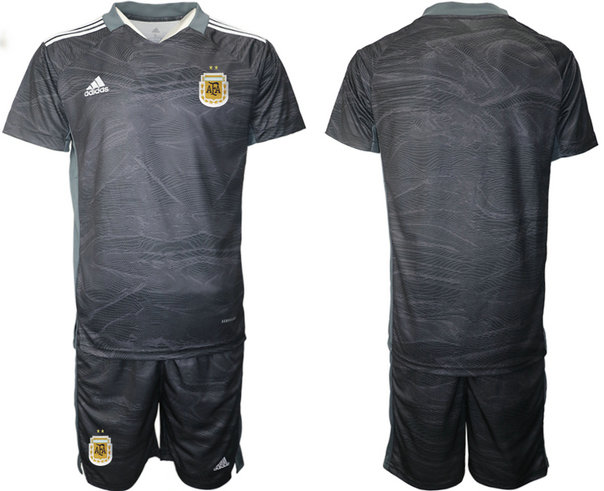 Men's Argentina Blank black goalkeeper Soccer Jersey