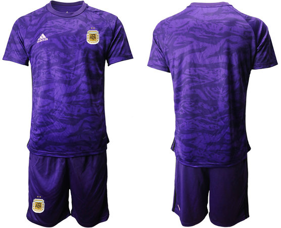 Men's Argentina Blank purple goalkeeper Soccer Jersey