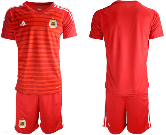Men's Argentina Blank red goalkeeper Soccer Jersey