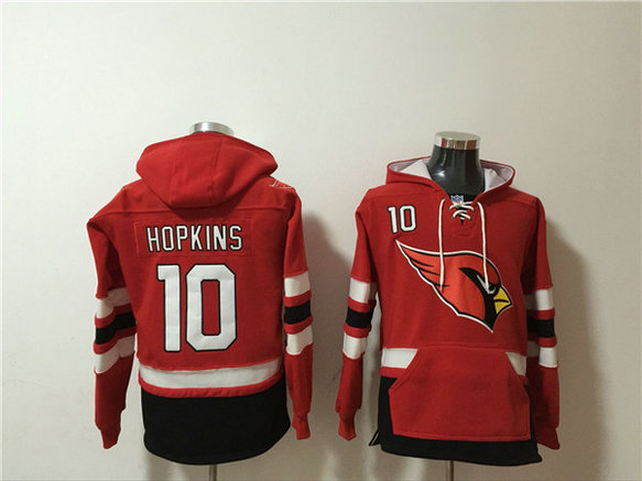 Men's Arizona Cardinals #10 DeAndre Hopkins Red Ageless Must-Have Lace-Up Pullover Hoodie