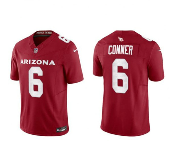 Men's Arizona Cardinals #6 James Conner Red 2023 F.U.S.E. Vapor Untouchable Limited Stitched Football Jersey