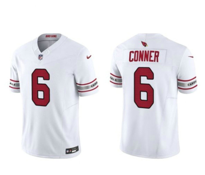 Men's Arizona Cardinals #6 James Conner White 2023 F.U.S.E. Vapor Untouchable Limited Stitched Football Jersey