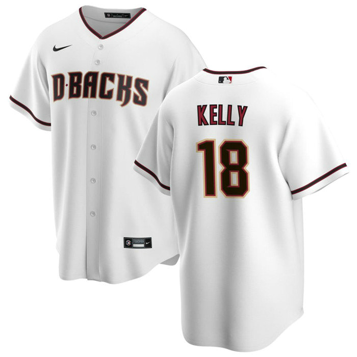 Men's Arizona Diamondbacks #18 Carson Kelly White Cool Base Stitched Baseball Jersey