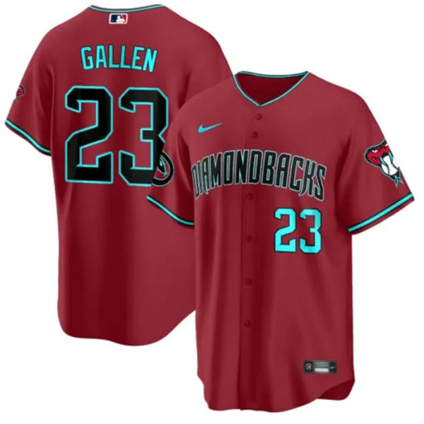 Men's Arizona Diamondbacks #23 Zac Gallen 2023 24 Red Cool Base Stitched Baseball Jersey
