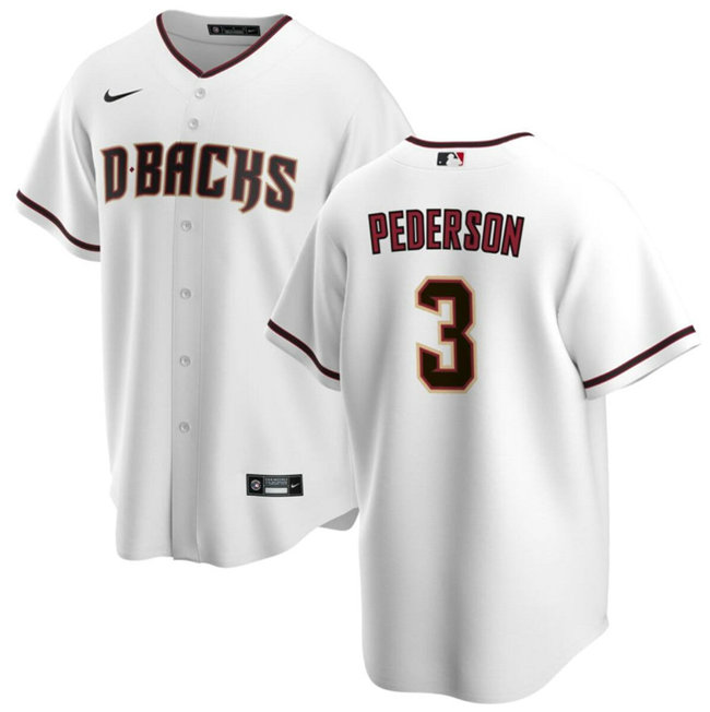 Men's Arizona Diamondbacks #3 Joc Pederson White Cool Base Stitched Baseball Jersey