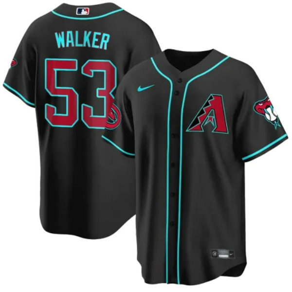 Men's Arizona Diamondbacks #53 Christian Walker 2023 24 Black Cool Base Stitched Baseball Jersey