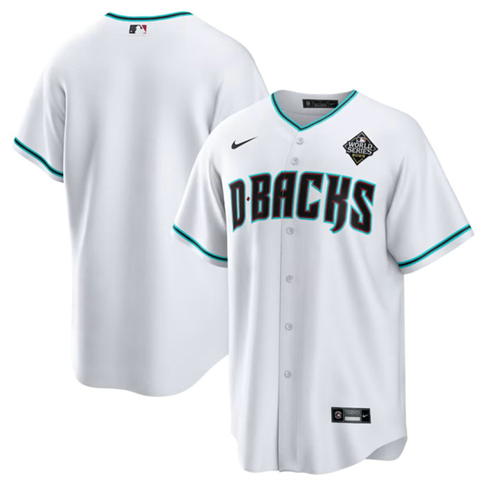 Men's Arizona Diamondbacks Blank White 2023 World Series Cool Base Stitched Baseball Jersey