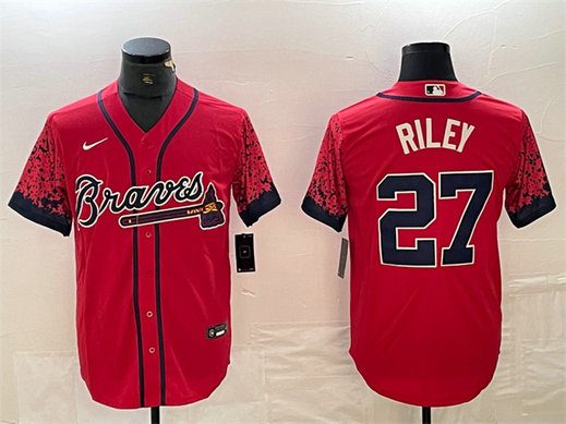 Men's Atlanta Braves #27 Austin Riley Red City Connect Cool Base Stitched Baseball Jersey