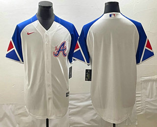 Men's Atlanta Braves Blank White 2023 City Connect Cool Base Stitched Jersey