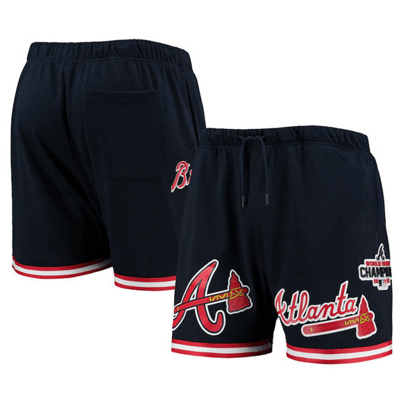 Men's Atlanta Braves Navy Team Logo Mesh Shorts