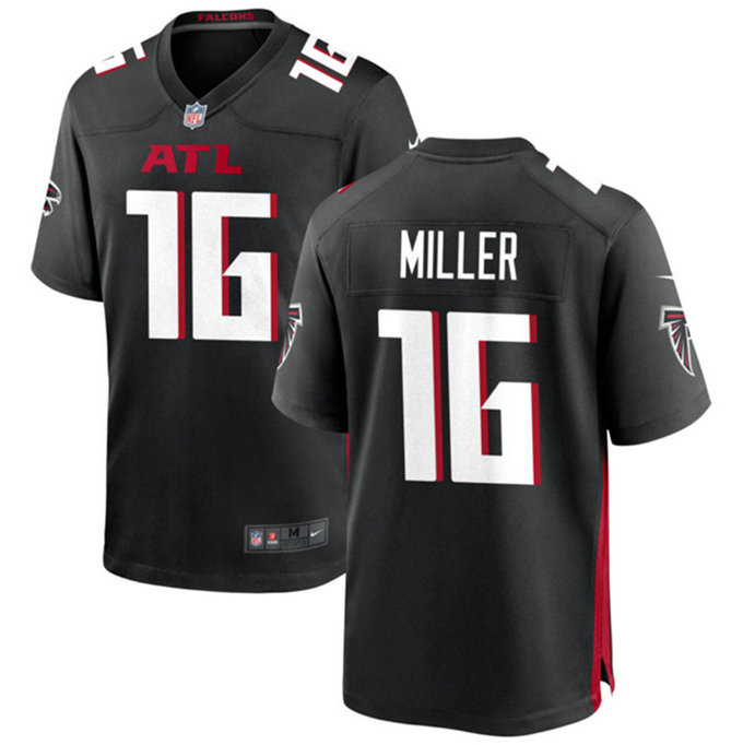 Men's Atlanta Falcons #16 Scott Miller New Black Stitched Game Jersey