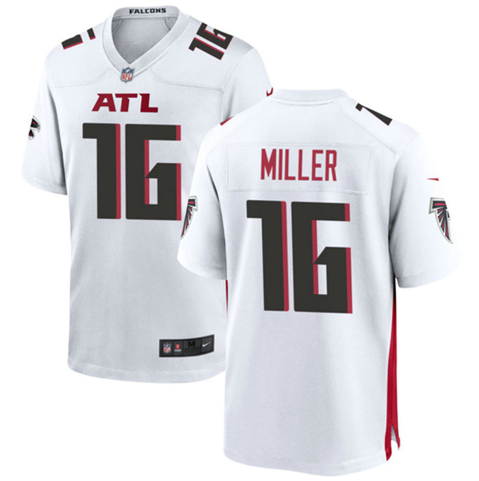 Men's Atlanta Falcons #16 Scott Miller White Limited Stitched Football Game Jersey
