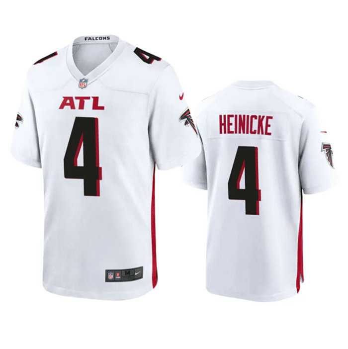 Men's Atlanta Falcons #4 Taylor Heinicke New White Stitched Game Jersey