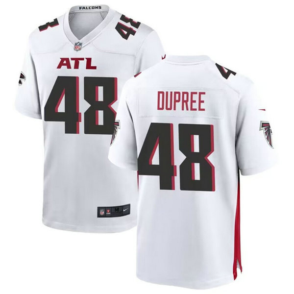 Men's Atlanta Falcons #48 Bud Dupree White Stitched Football Game Jersey