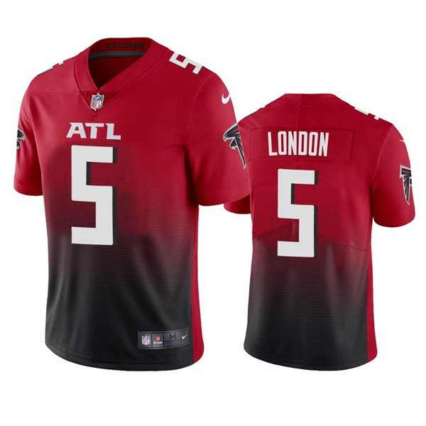 Men's Atlanta Falcons #5 Drake London Red Black NFL Draft Vapor Untouchable Limited Stitched Jersey