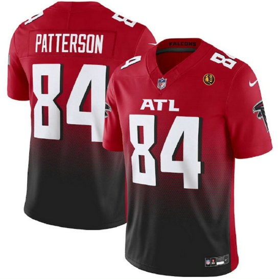Men's Atlanta Falcons #84 Cordarrelle Patterson Red Black 2023 F.U.S.E. With John Madden Patch Vapor Limited Stitched Football Jersey
