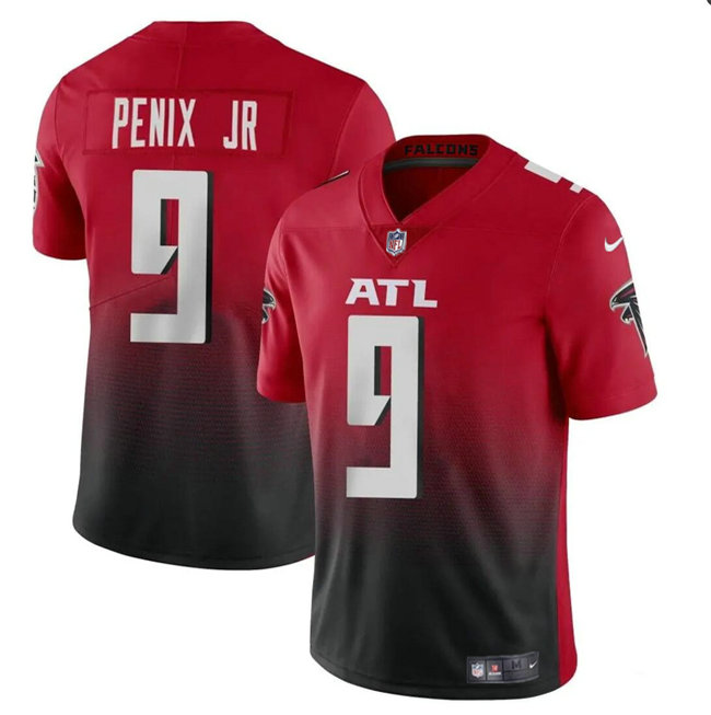 Men's Atlanta Falcons #9 Michael Penix Jr Red Black 2024 Draft Vapor Untouchable Limited Stitched Football Jersey
