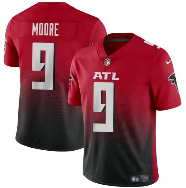 Men's Atlanta Falcons #9 Rondale Moore Red Black Vapor Untouchable Limited Stitched Football Jersey