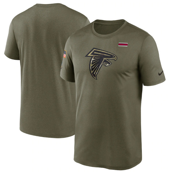 Men's Atlanta Falcons 2021 Olive Salute To Service Legend Performance T-Shirt