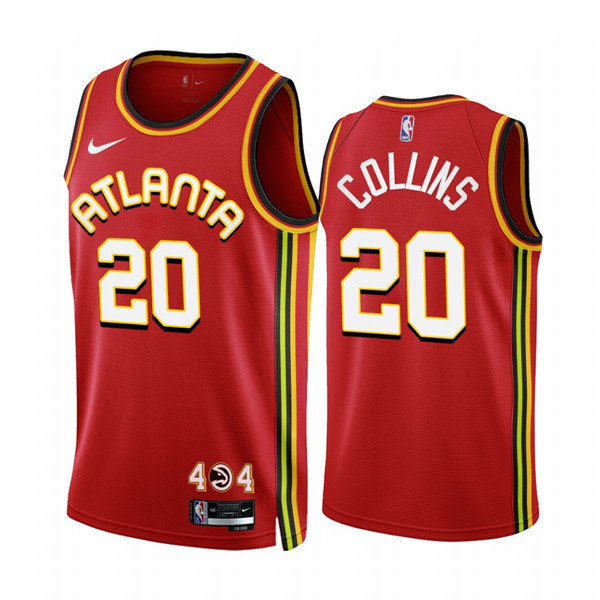 Men's Atlanta Hawks #20 John Collins 2022 23 Red Icon Edition Stitched Jersey