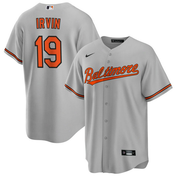 Men's Baltimore Orioles #19 Cole Irvin Grey Cool Base Stitched Jersey