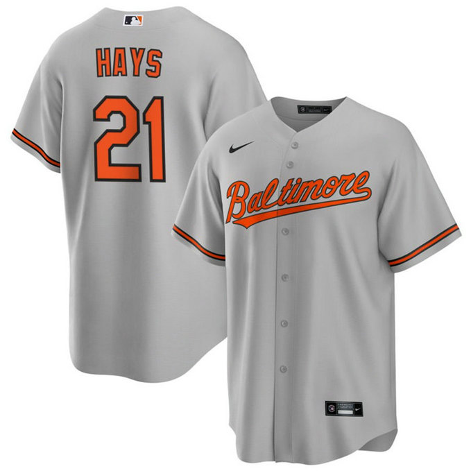 Men's Baltimore Orioles #21 Austin Hays Grey Cool Base Stitched Jersey