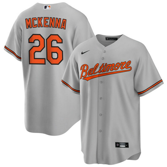 Men's Baltimore Orioles #26 Ryan McKenna Grey Cool Base Stitched Jersey
