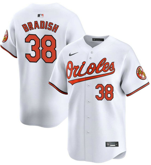 Men's Baltimore Orioles #38 Kyle Bradish White 2024 Home Limited Cool BaseStitched Baseball Jersey