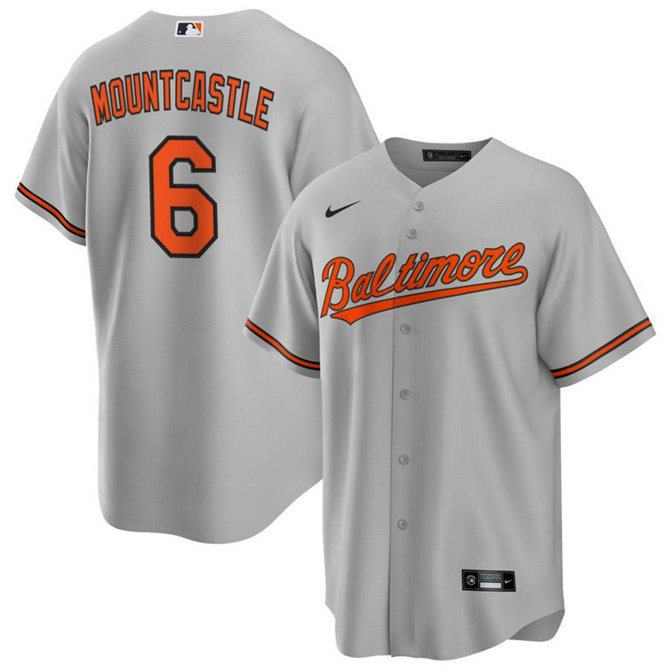Men's Baltimore Orioles #6 Ryan Mountcastle Grey Cool Base Stitched Jersey