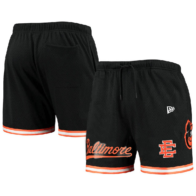 Men's Baltimore Orioles Black Mesh Shorts 001