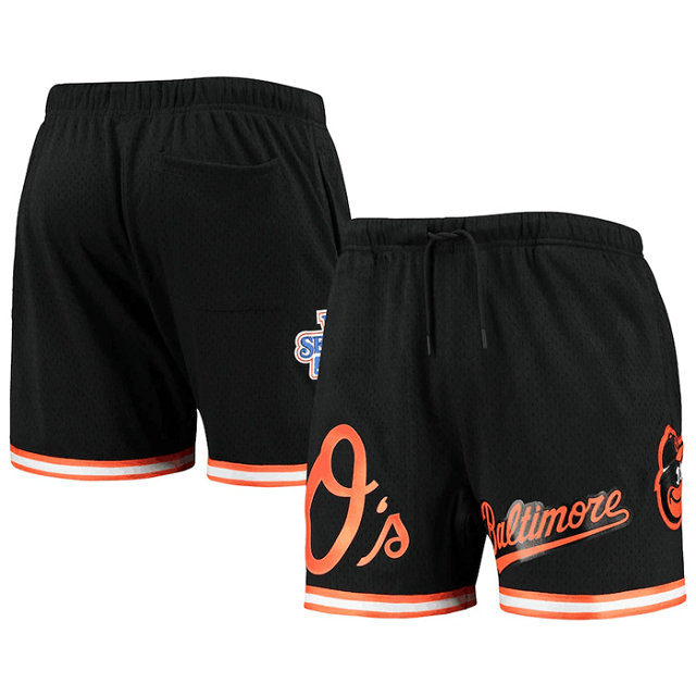 Men's Baltimore Orioles Black Team Logo Mesh Shorts