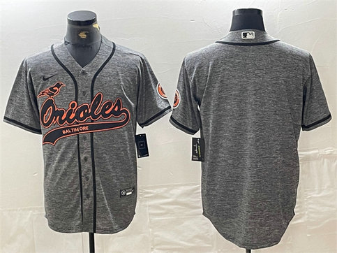 Men's Baltimore Orioles Blank Gray Cool Base Stitched Jersey