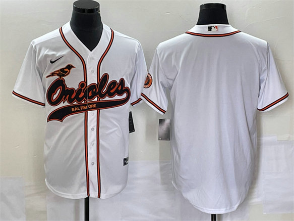 Men's Baltimore Orioles Blank White Cool Base Stitched Jersey 1