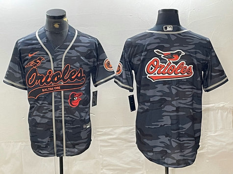 Men's Baltimore Orioles Gray Team Big Logo Cool Base Stitched Jersey 11