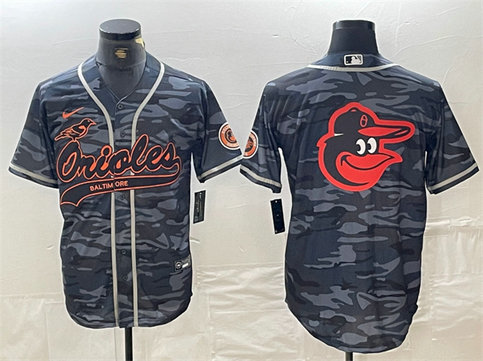 Men's Baltimore Orioles Gray Team Big Logo Cool Base Stitched Jersey 4