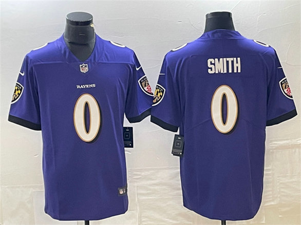 Men's Baltimore Ravens #0 Roquan Smith Purple Vapor Untouchable Limited Football Jersey