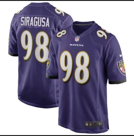 Men's Baltimore Ravens #98 Siragusa Purple Gamel Jersey