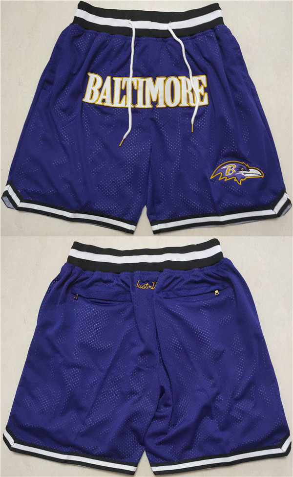 Men's Baltimore Ravens Purple Shorts (Run Small)