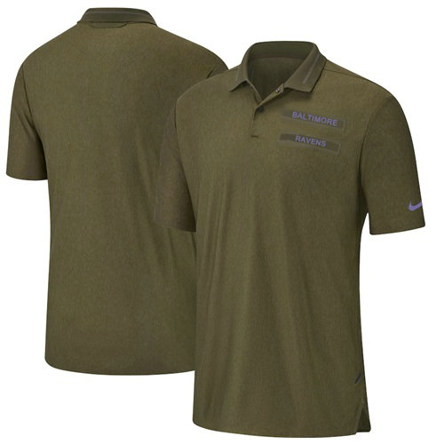 Men's Baltimore Ravens Salute to Service Sideline Polo Olive