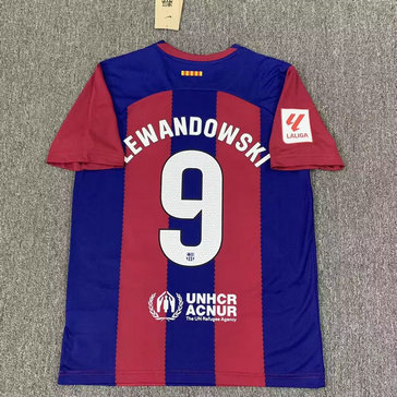 Men's Barcelona #9 Robert Lewandowski 2023-24 Soccer Home jerseys
