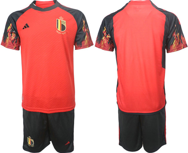 Men's Belgium Blank Red 2022 FIFA World Cup Home Soccer Jersey Suit