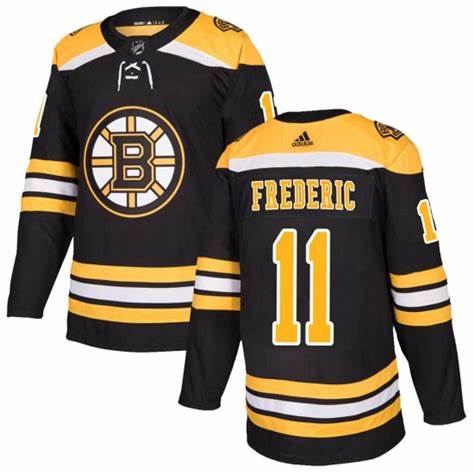 Men's Boston Bruins #11 Trent Frederic Black Stitched Jersey