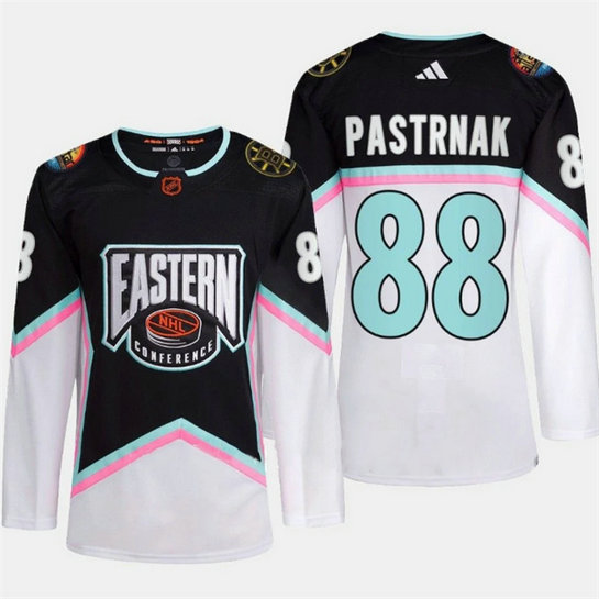 Men's Boston Bruins #88 David Pastrnak Black White 2023 All-Star Stitched Jersey