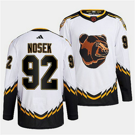 Men's Boston Bruins #92 Tomas Nosek White 2022 Reverse Retro Stitched Jersey