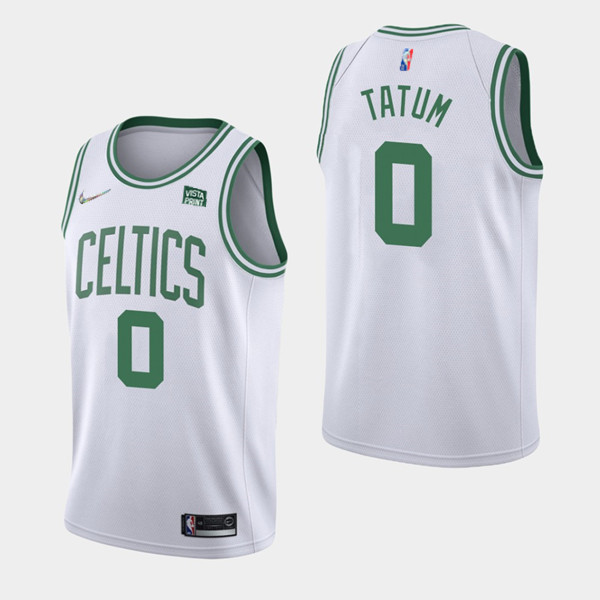 Men's Boston Celtics #0 Jayson Tatum 75th Anniversary White Stitched Basketball Jersey