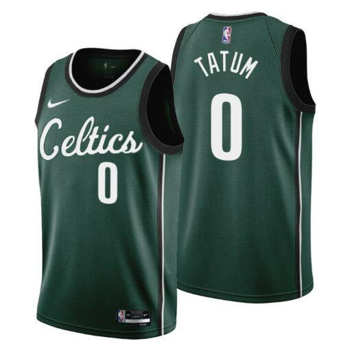Men's Boston Celtics #0 Jayson Tatum Green 2022 23 City Edition Stitched Basketball Jersey