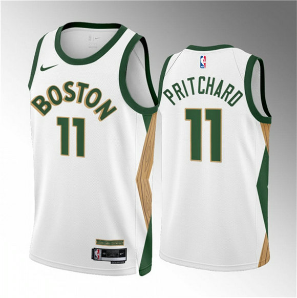Men's Boston Celtics #11 Payton Pritchard White 2023 24 City Edition Stitched Basketball Jersey